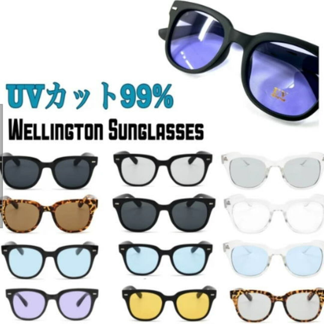 ブラック/ライトグレー 2853 ウェリントン カラーレンズ サングラス メンズのファッション小物(サングラス/メガネ)の商品写真