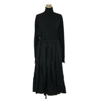 ジルサンダー(Jil Sander)の【美品】  JIL SANDER / ジルサンダー | 2023AW | 二ット ドッキング ロングワンピース | 36 | ブラック | レディース(ロングワンピース/マキシワンピース)