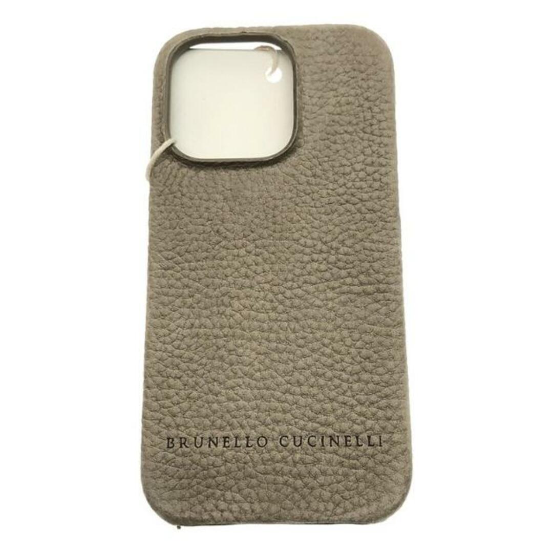 BRUNELLO CUCINELLI(ブルネロクチネリ)の【新品】  BRUNELLO CUCINELLI / ブルネロクチネリ | iPhone / アイフォーン レザー スマホケース / カバー | グレージュ系 メンズのメンズ その他(その他)の商品写真