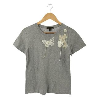 ルイヴィトン(LOUIS VUITTON)のLouis Vuitton / ルイヴィトン | レースバタフライ エンブロイダリー カットソー | L | グレー | レディース(Tシャツ(半袖/袖なし))