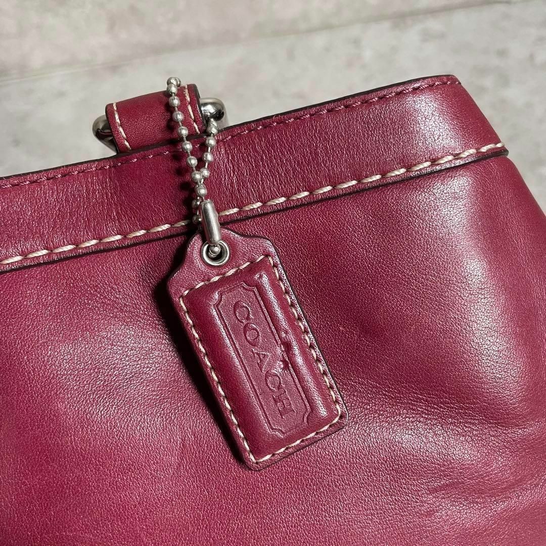 COACH(コーチ)のCOACH ハンドバッグ ハンドクラフト グローブレザー ボルドー ワインレッド レディースのバッグ(ショルダーバッグ)の商品写真