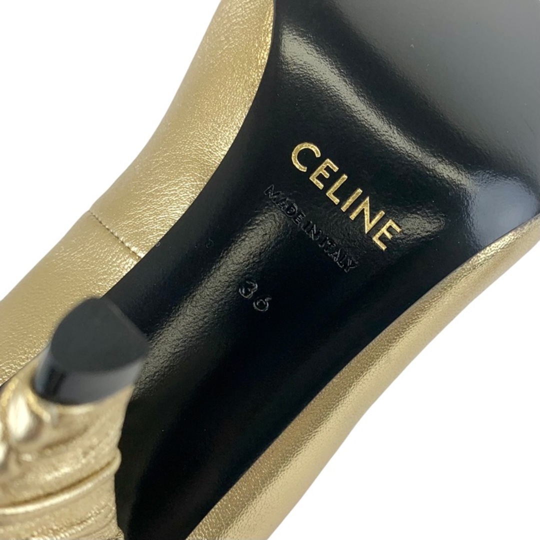 celine(セリーヌ)のセリーヌ CELINE パンプス 靴 シューズ レザー ゴールド 未使用 レディースの靴/シューズ(ハイヒール/パンプス)の商品写真