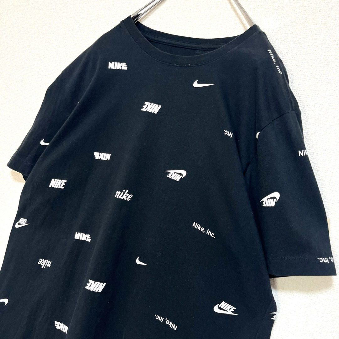 NIKE(ナイキ)のNIKE ナイキ Tシャツ 半袖 ブラック ロゴドット柄 総柄 XL メンズのトップス(Tシャツ/カットソー(半袖/袖なし))の商品写真