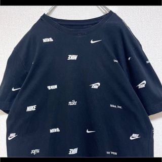 ナイキ(NIKE)のNIKE ナイキ Tシャツ 半袖 ブラック ロゴドット柄 総柄 XL(Tシャツ/カットソー(半袖/袖なし))