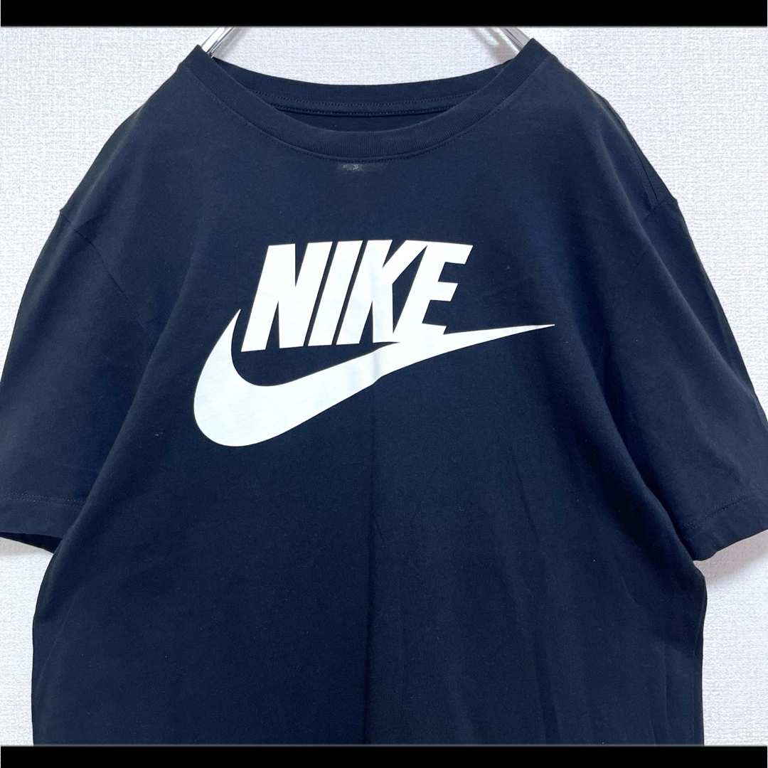 NIKE(ナイキ)のNIKE ナイキ Tシャツ 半袖 ブラック 黒 でかロゴ スウッシュ M メンズのトップス(Tシャツ/カットソー(半袖/袖なし))の商品写真