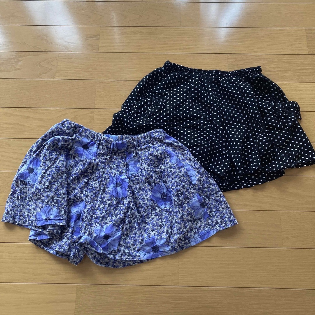 BeBe(ベベ)のBeBe キュロットパンツ 2枚セット 120 花柄 ドット柄 キッズ/ベビー/マタニティのキッズ服女の子用(90cm~)(パンツ/スパッツ)の商品写真