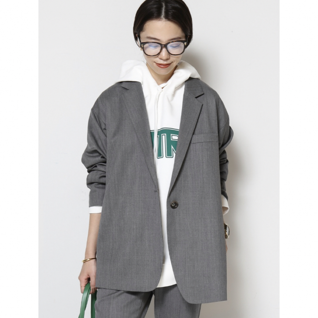 DEUXIEME CLASSE(ドゥーズィエムクラス)のCol Pierrot WOOL GABARDINE RELAXジャケットパンツ レディースのジャケット/アウター(テーラードジャケット)の商品写真