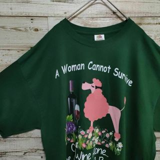 【519】フルーツオブザルーム　Tシャツ　古着　オールド XLゆるダボ　グリーン(Tシャツ/カットソー(半袖/袖なし))