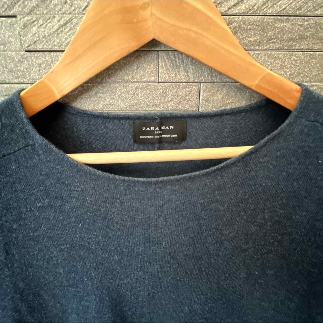 ZARA(ザラ)のザラ ZARA メンズ トップス ロンT ネイビー Mサイズ 長袖Tシャツ 紺色 メンズのトップス(Tシャツ/カットソー(七分/長袖))の商品写真
