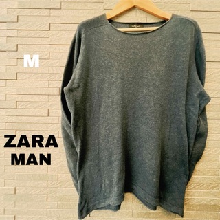 ザラ ZARA メンズ トップス ロンT ネイビー Mサイズ 長袖Tシャツ 紺色