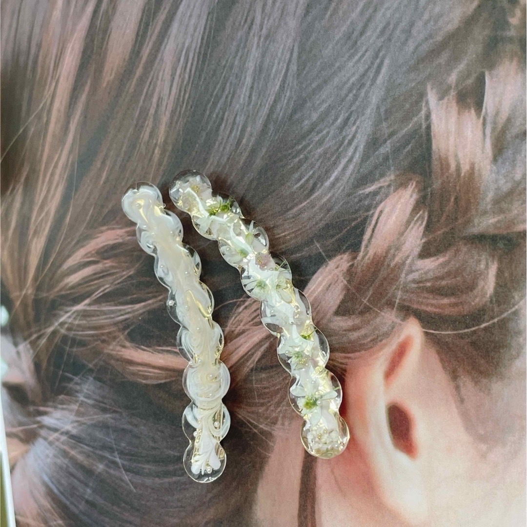 カーブ✿︎ダブルヘアクリップ レディースのヘアアクセサリー(バレッタ/ヘアクリップ)の商品写真