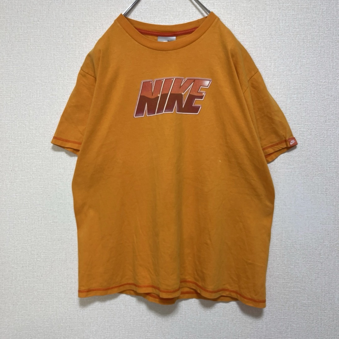 NIKE(ナイキ)のNIKE ナイキ Tシャツ 半袖 イエロー オレンジ 両面ロゴ M メンズのトップス(Tシャツ/カットソー(半袖/袖なし))の商品写真