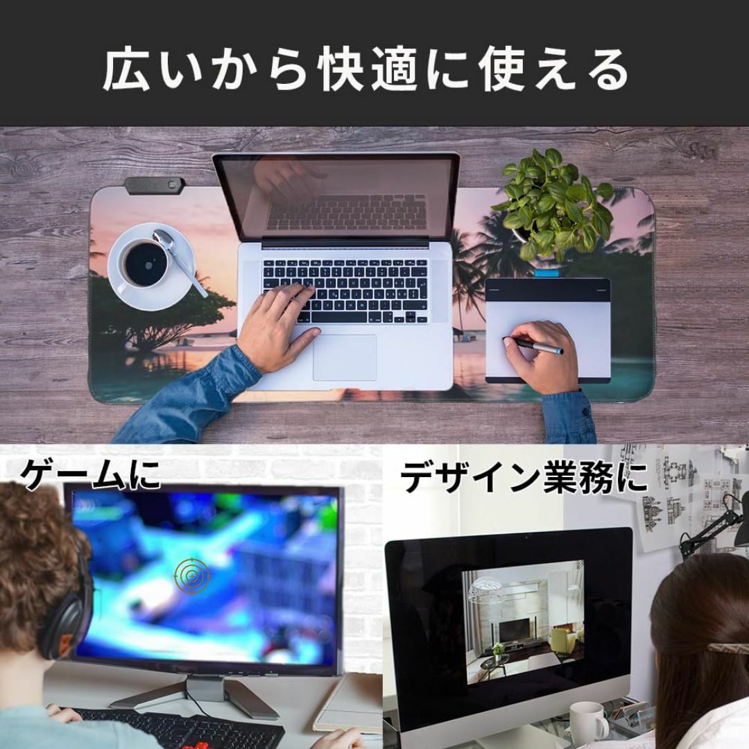 【色: 日本地図】机上時間 マウスパッド 大型 光る 【ライセンス取得オリジナル スマホ/家電/カメラのPC/タブレット(PC周辺機器)の商品写真