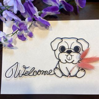 ワイヤークラフト パグ welcome(インテリア雑貨)