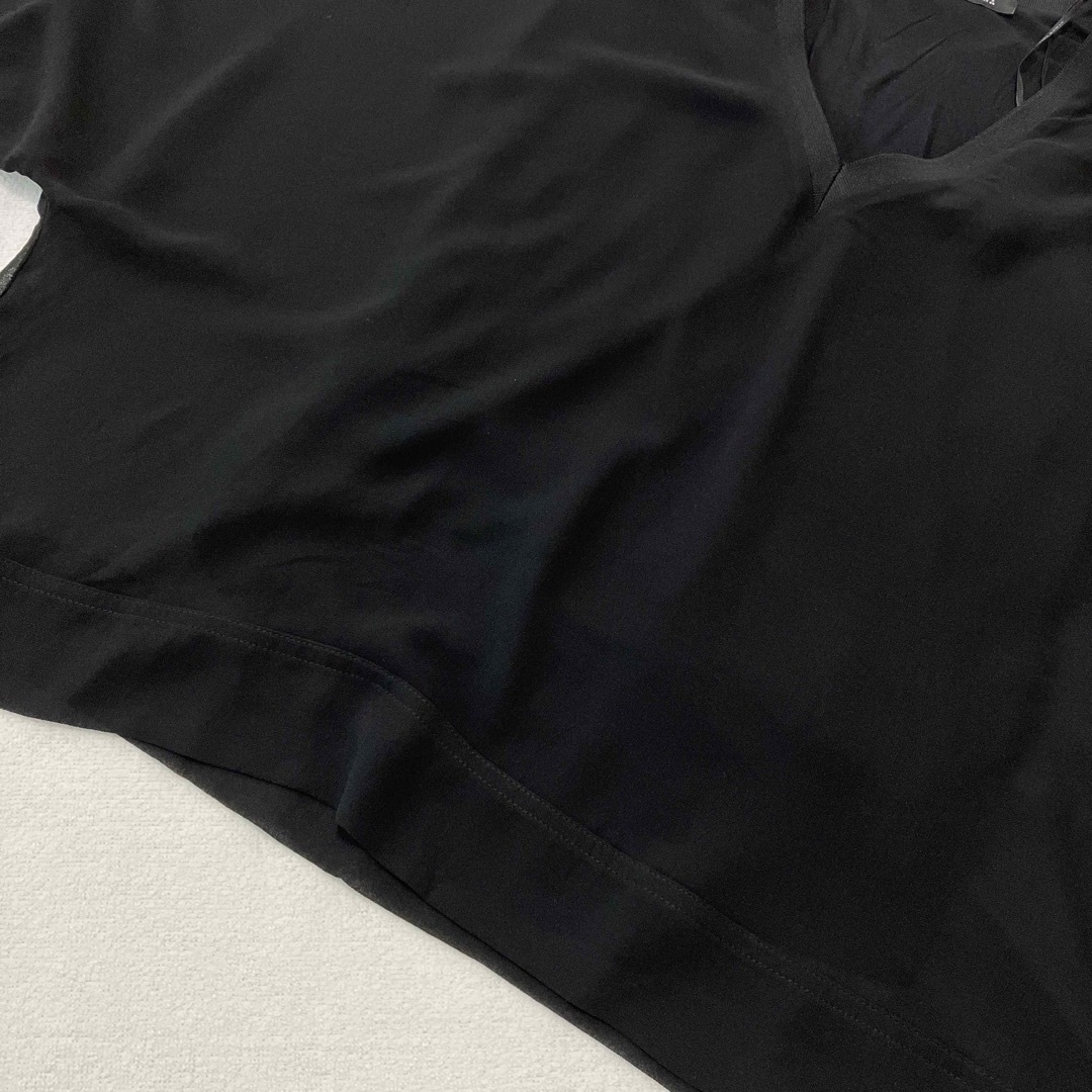 ZARA(ザラ)のザラウーマン シアー　ブラウス　シャツ　ドルマン　Sサイズブラック レディースのトップス(シャツ/ブラウス(長袖/七分))の商品写真