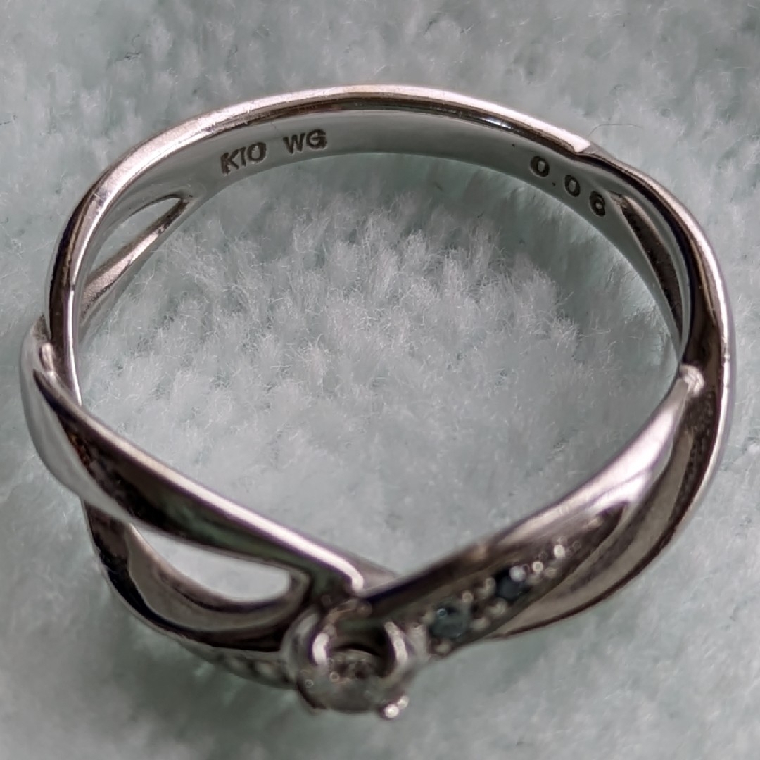 K10　ホワイトゴールド　ダイヤモンドリング レディースのアクセサリー(リング(指輪))の商品写真