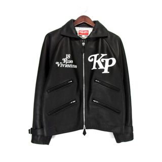 ケンゾー KENZO × ヴェルディ VERDY ■ 【 Motor Cycle Jacket FE58LB1420AA 】 ロゴ デザイン モーター サイクル シングル レザー ジャケット 32961