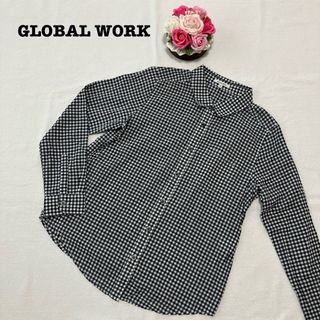 GLOBAL WORK - グローバルワーク レディース　ギンガムチェックシャツ　Mサイズ　白　黒　コットン