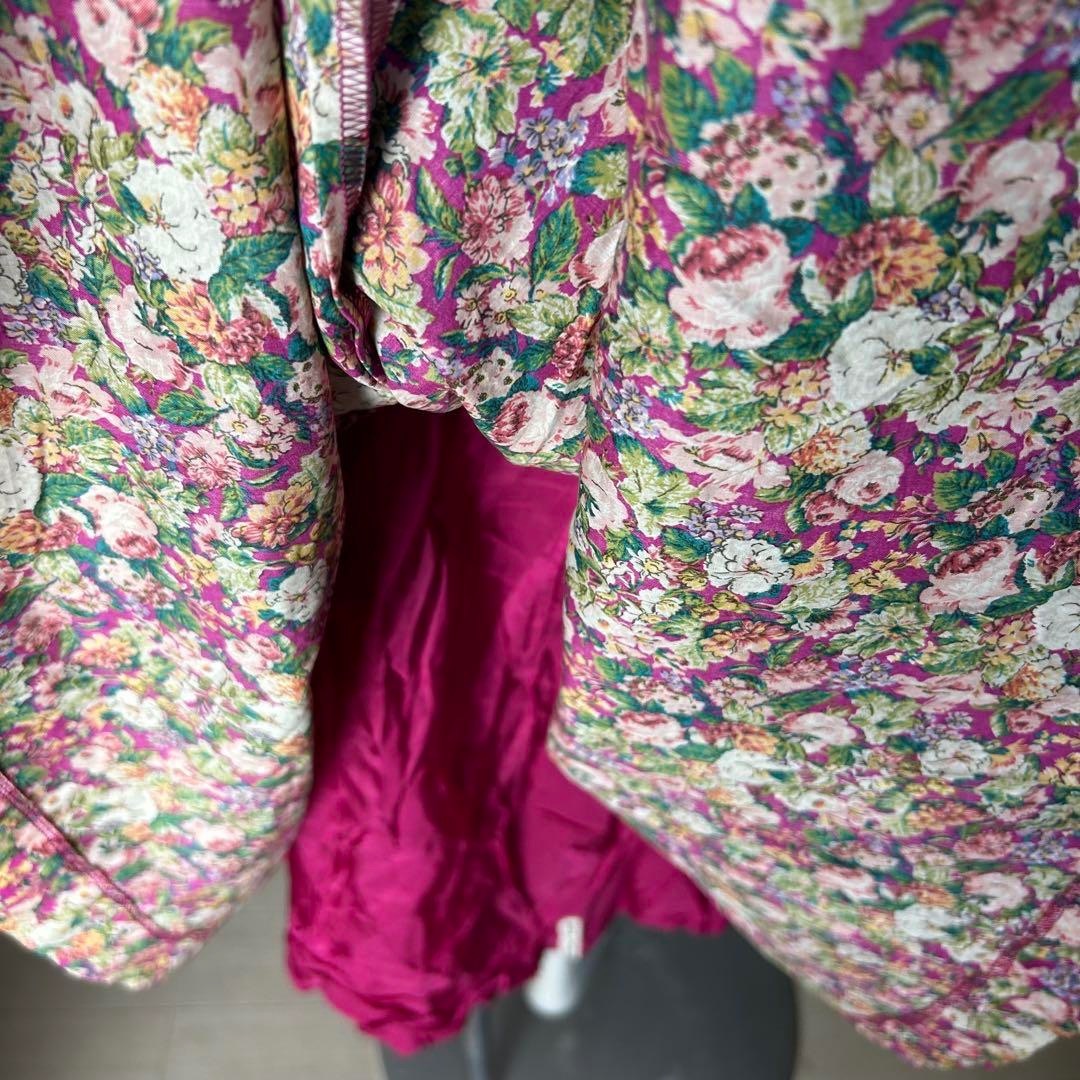 Yves Saint Laurent(イヴサンローラン)の【美品】イヴサンローラン ロングフレアワンピース 花柄 ウエストゴムAライン レディースのワンピース(ひざ丈ワンピース)の商品写真