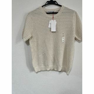 ユニクロ(UNIQLO)の【新品】ポインテールクルーネックセーター（半袖）　ユニクロ　イネス M / ユニ(カットソー(半袖/袖なし))