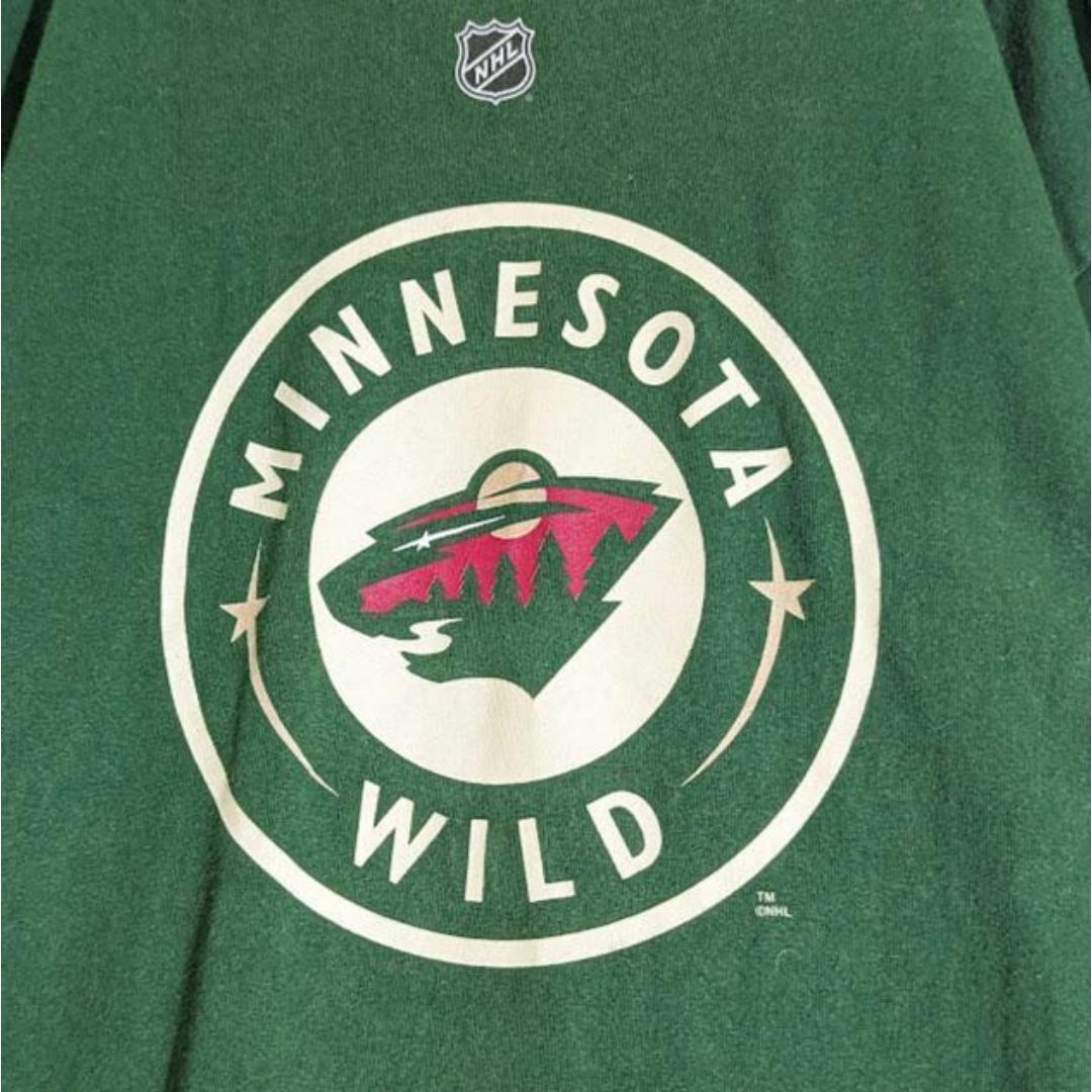 Reebok(リーボック)の古着 Tシャツ アメカジ NHL プリント ミネソタ ワイルド 緑 リーボック メンズのトップス(Tシャツ/カットソー(半袖/袖なし))の商品写真