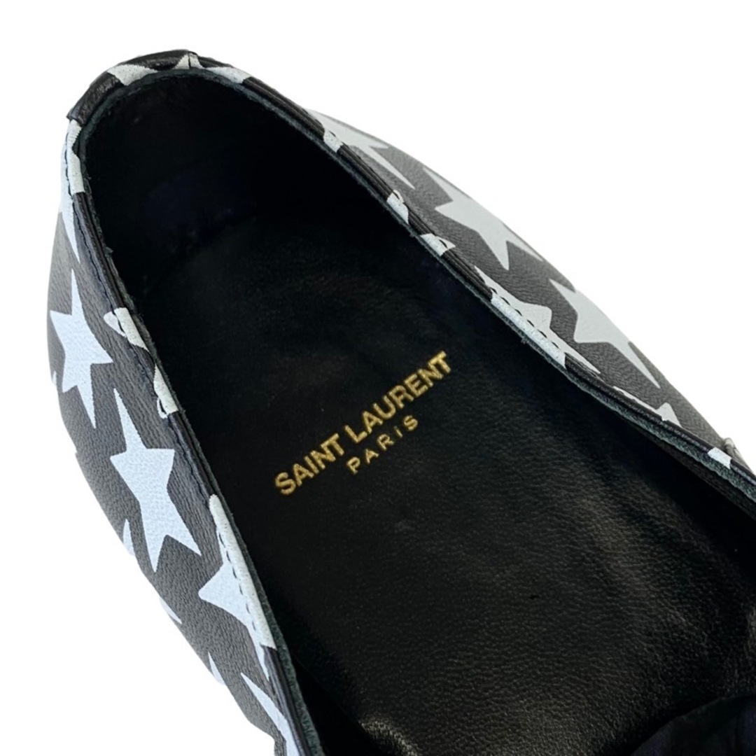 Saint Laurent(サンローラン)のサンローラン SAINT LAURENT ローファー 革靴 靴 シューズ レザー ブラック ホワイト ドレスシューズ レースアップシューズ スター レディースの靴/シューズ(ローファー/革靴)の商品写真