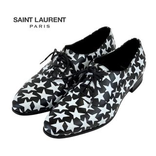 サンローラン(Saint Laurent)のサンローラン SAINT LAURENT ローファー 革靴 靴 シューズ レザー ブラック ホワイト ドレスシューズ レースアップシューズ スター(ローファー/革靴)