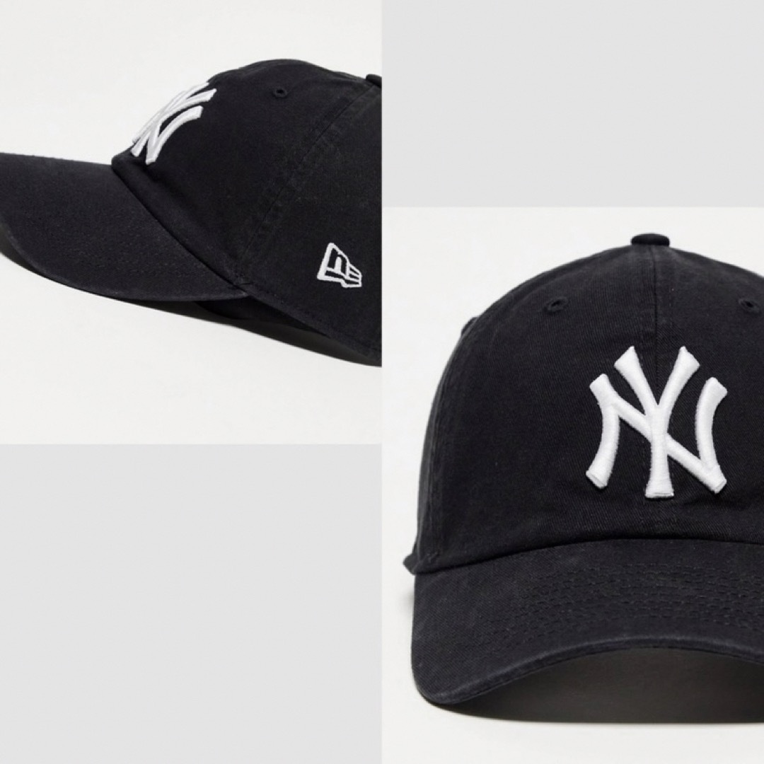 NEW ERA(ニューエラー)の【新品ブラック】NEW ERA ヤンキース ロゴ刺繍キャップ レディースの帽子(キャップ)の商品写真