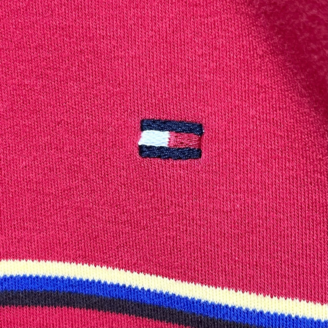 TOMMY HILFIGER(トミーヒルフィガー)のTOMMY HILFIGER ポロシャツ 半袖 ボーダー 胸元ロゴ刺繍 ゆるだぼ メンズのトップス(ポロシャツ)の商品写真