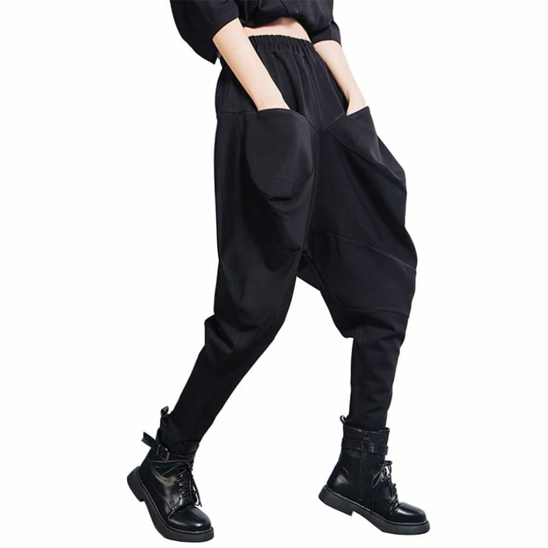 【色: ブラック】[X-CHEN] サルエルパンツ レディース きれいめ ファッ レディースのファッション小物(その他)の商品写真