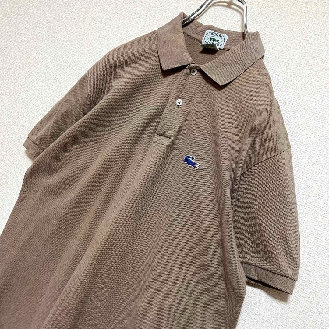 LACOSTE(ラコステ)のIZOD LACOSTE USA製 ポロシャツ 青ワニ ショコラ ヴィンテージ メンズのトップス(ポロシャツ)の商品写真