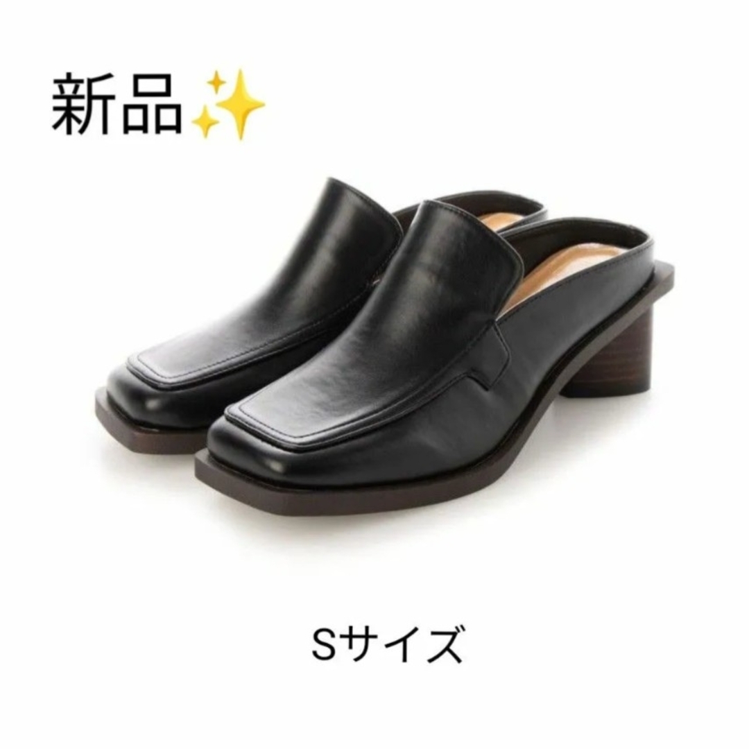 EVOL(イーボル)の☆新品☆ EVOL イーボル スクエアローファーミュール S ブラック レディースの靴/シューズ(サンダル)の商品写真