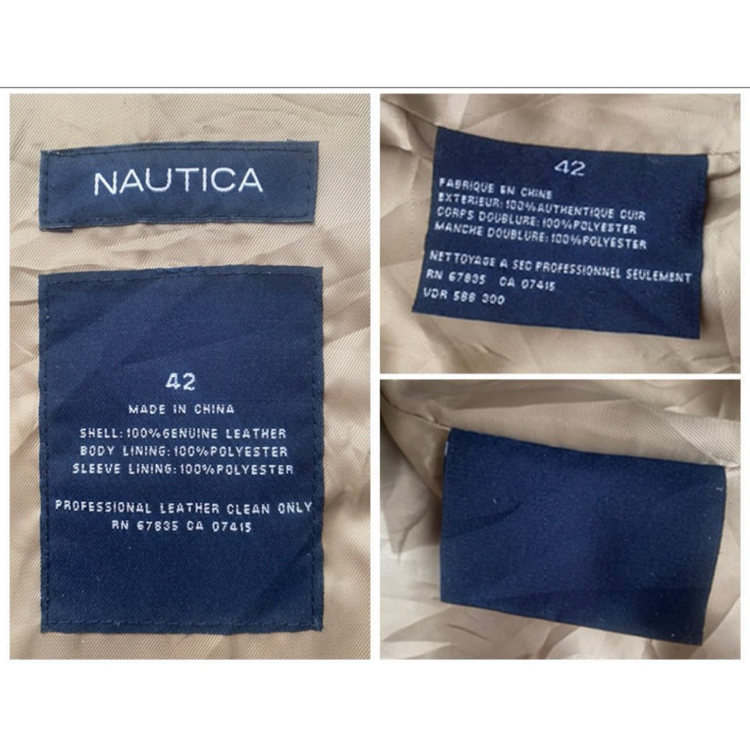 NAUTICA(ノーティカ)のnautica ノーチカ ノーティカ 本革 レザー ジャケット 90s L XL メンズのジャケット/アウター(レザージャケット)の商品写真