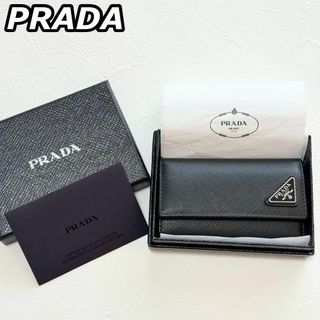 PRADA - 極美品 PRADA プラダ サフィアーノ レザー 6連キーケース 三角ロゴ