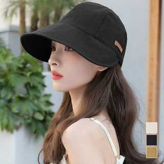 キャップレディース 韓国 小顔帽子涼しいつば広キャップ 紫外線対策 サンバイザー(キャップ)