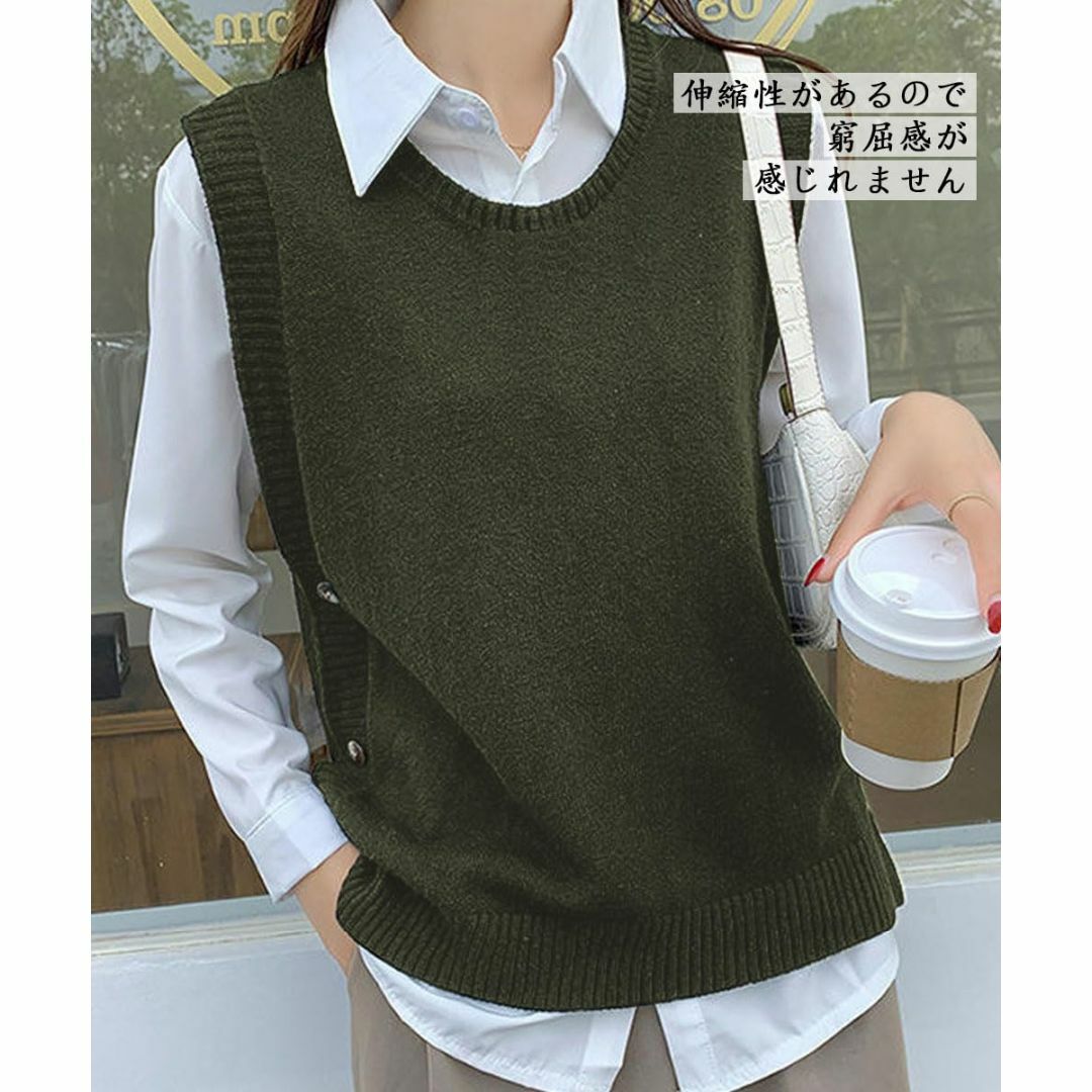 【色: グリーン】[Bidason] ニットベスト レディース セーター クール レディースのファッション小物(その他)の商品写真