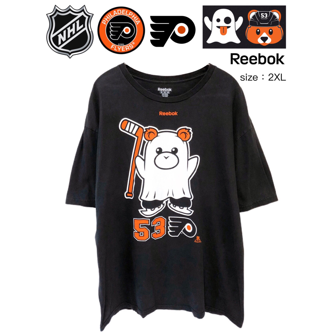 Reebok(リーボック)のNHL　フライヤーズ　Ghost Bear　53 　2XL　黒　USA古着 メンズのトップス(Tシャツ/カットソー(半袖/袖なし))の商品写真