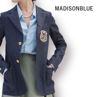 マディソンブルー(MADISONBLUE)の【新品】 MADISON BLUE デニムブレザー 刺繍ワッペン定価97000円(テーラードジャケット)