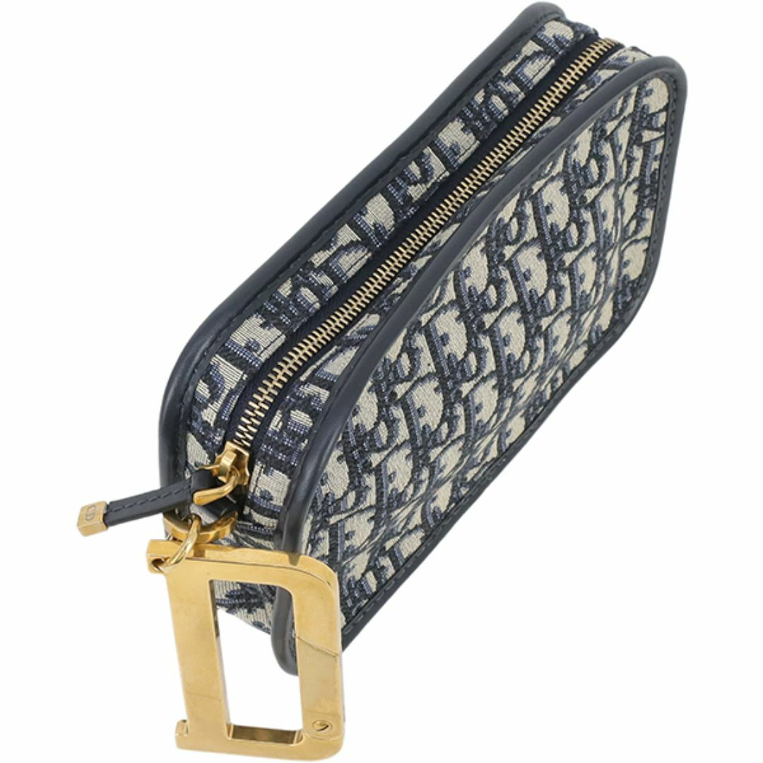 Christian Dior(クリスチャンディオール)のディオール クエイク クラッチバッグ オブリークジャガード キャンバス ネイビー ベージュ レディース 未使用 h-l098 レディースのバッグ(クラッチバッグ)の商品写真