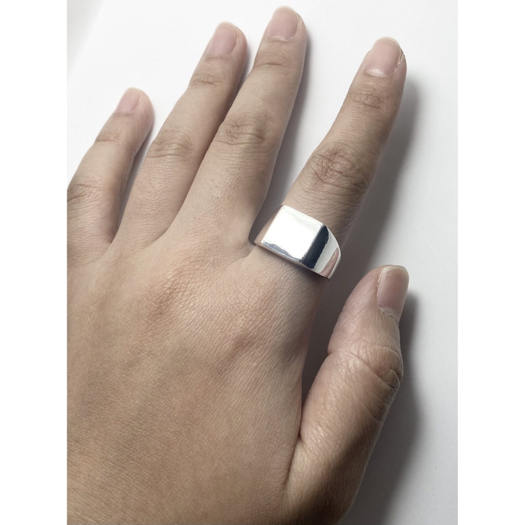 印台シグネット　スターリングシルバー925リング　銀指輪シンプル印台B 27号ろ メンズのアクセサリー(リング(指輪))の商品写真