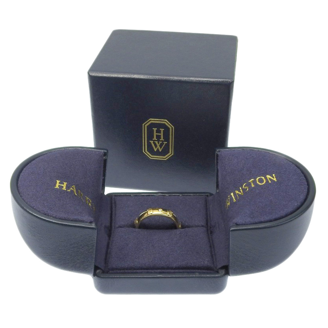 HARRY WINSTON(ハリーウィンストン)の【本物保証】 箱付 新品同様 ハリーウィンストン HARRY WINSTON HW ロゴリング 指輪 K18YG 1Pダイヤモンド 14.5号 シンプル レディースのアクセサリー(リング(指輪))の商品写真