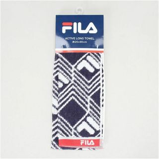 フィラ(FILA)のフィラアクティブロングタオルFILAサロット・ネイビー綿100％約20×90cm(タオル/バス用品)