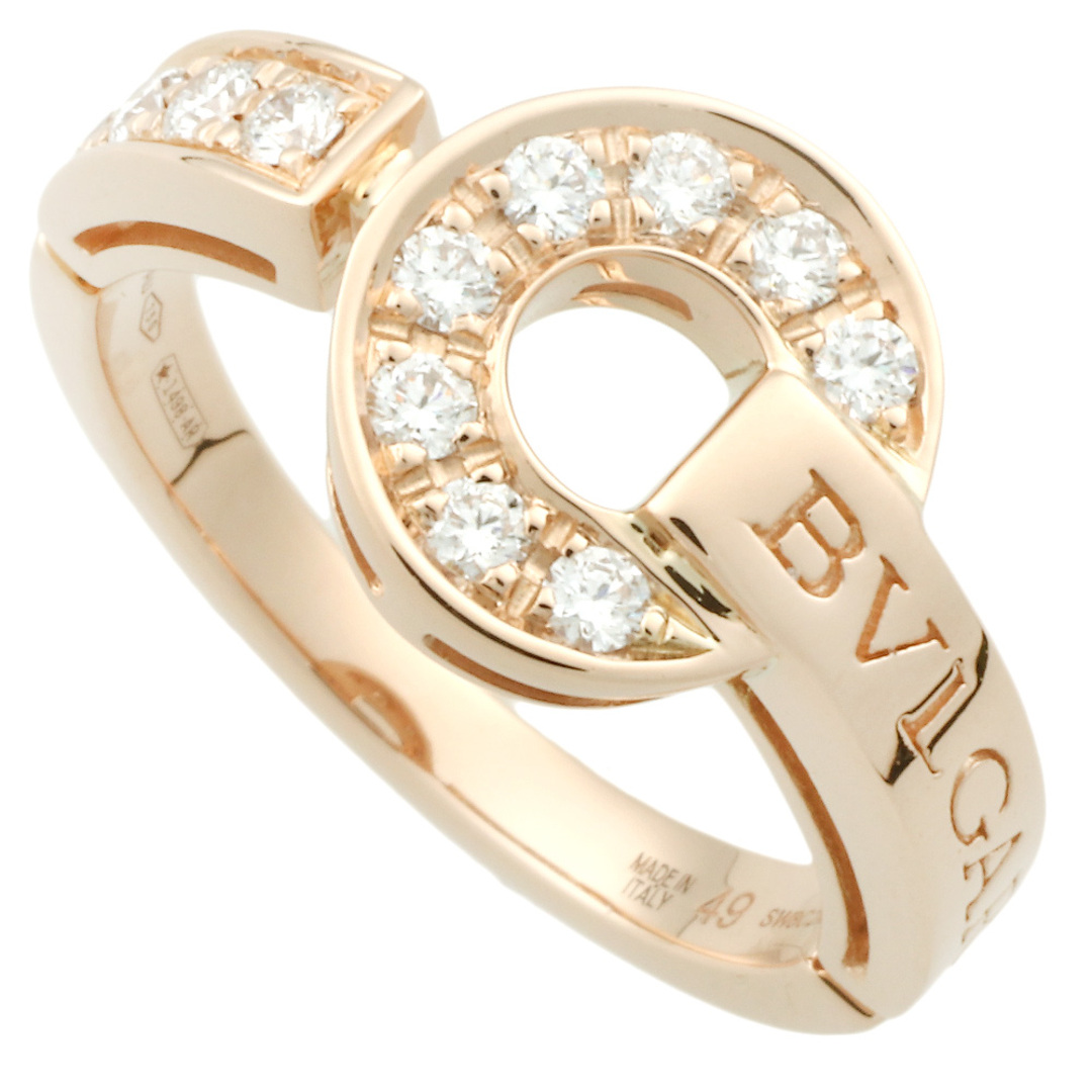 BVLGARI(ブルガリ)の【本物保証】 箱・保付 新品同様 ブルガリ BVLGARI ブルガリブルガリ サークル リング 指輪 K18PG メレダイヤモンド #49 9号 ロゴ 346210 レディースのアクセサリー(リング(指輪))の商品写真
