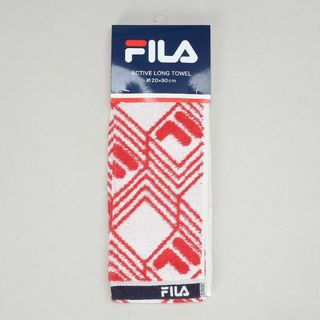 フィラ(FILA)のフィラアクティブロングタオルFILAサロット・レッド綿100％約20×90cm(タオル/バス用品)