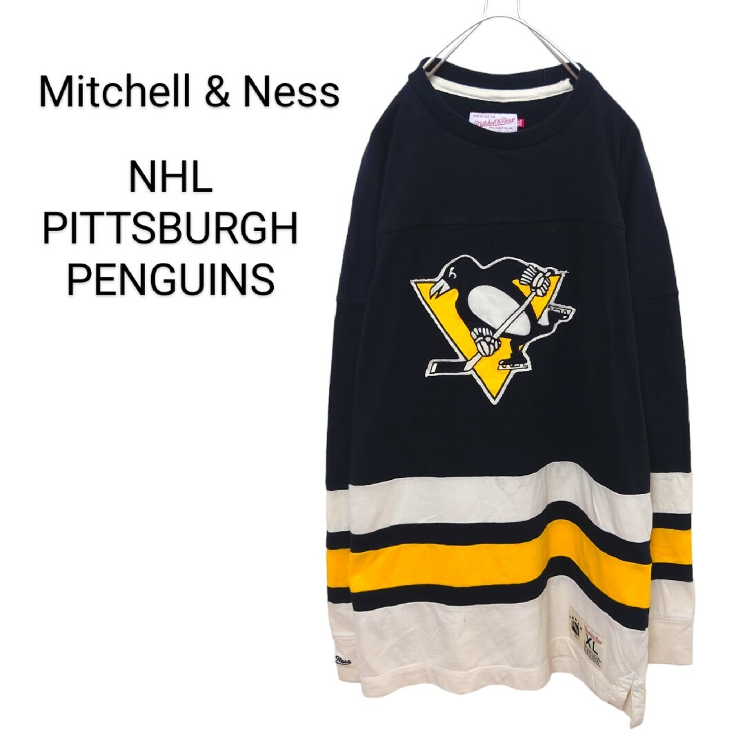 MITCHELL & NESS(ミッチェルアンドネス)の【Mitchell & Ness】NHL ペンギンズ ゲームシャツ A-1867 メンズのトップス(Tシャツ/カットソー(七分/長袖))の商品写真