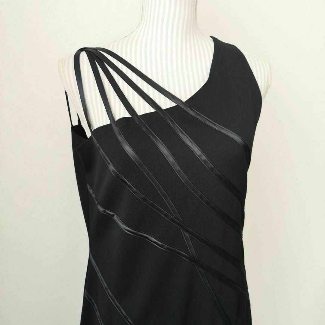 ASTRINO　大きいサイズ　17号　4L相当　アシンメトリー　ロングドレス　黒 レディースのフォーマル/ドレス(その他ドレス)の商品写真