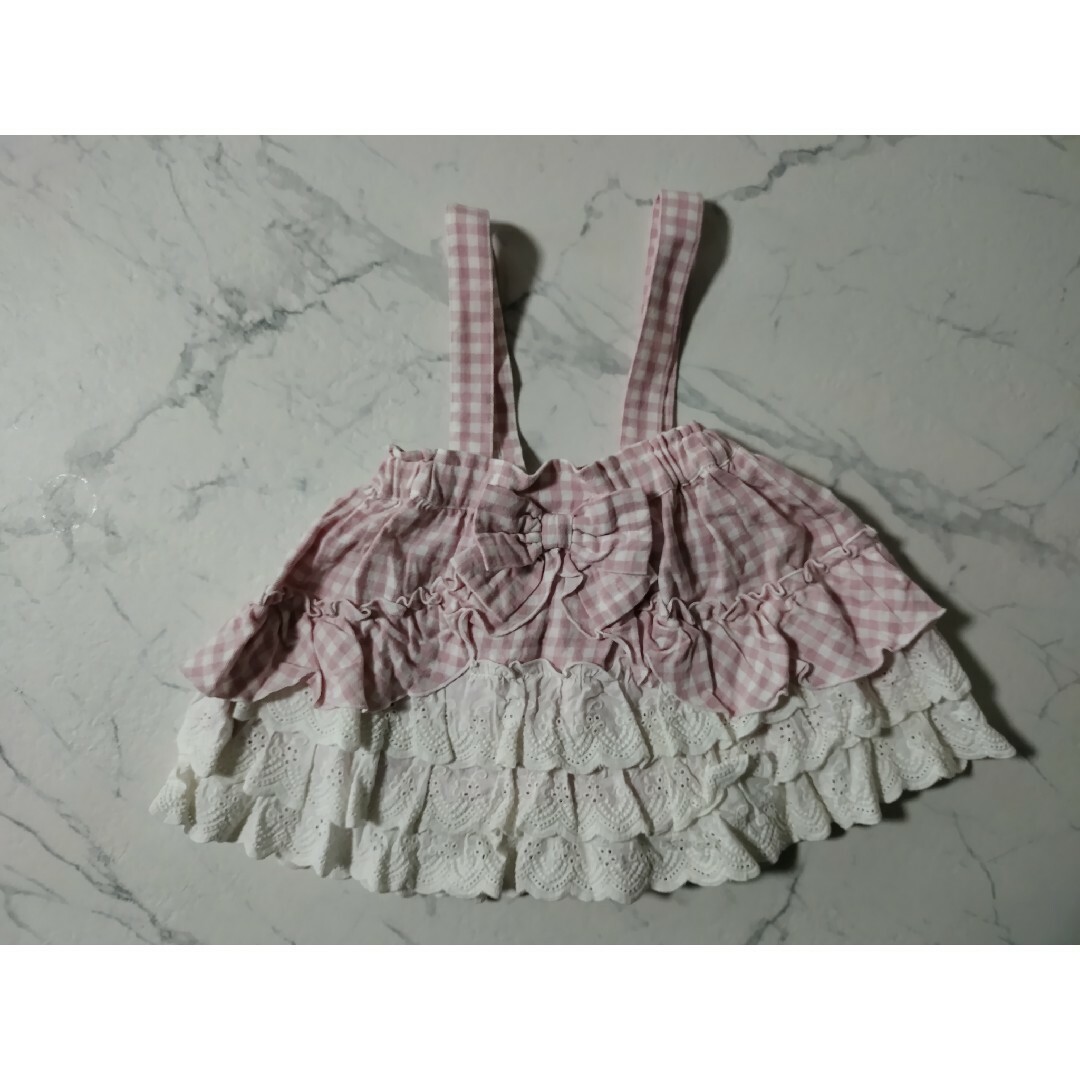 coeur a coeur(クーラクール)のクーラクール 2WAYスカート ピンク ギンガムチェック 80 キッズ/ベビー/マタニティのベビー服(~85cm)(スカート)の商品写真