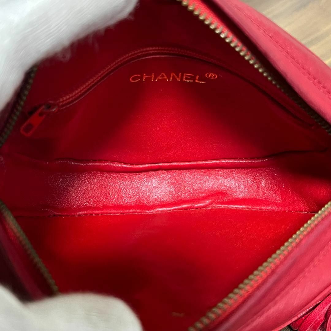 CHANEL(シャネル)の⭐️美品⭐️CHANEL チェーン ショルダー バッグ ラムスキン レッド レディースのバッグ(ショルダーバッグ)の商品写真