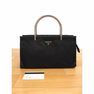 プラダ(PRADA)の美品 プラダ B7002 メタルハンドル METAL ナイロン ハンドバッグ(ハンドバッグ)