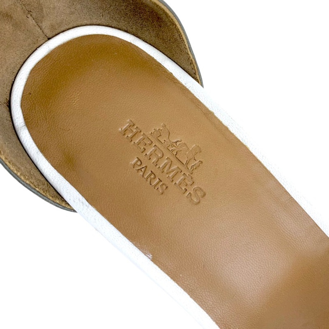 Hermes(エルメス)のエルメス HERMES イネス サンダル 靴 シューズ レザー スエード グリーン系 ホワイト ブラック 未使用 エスパドリーユ ウェッジソール 編み込み レディースの靴/シューズ(サンダル)の商品写真